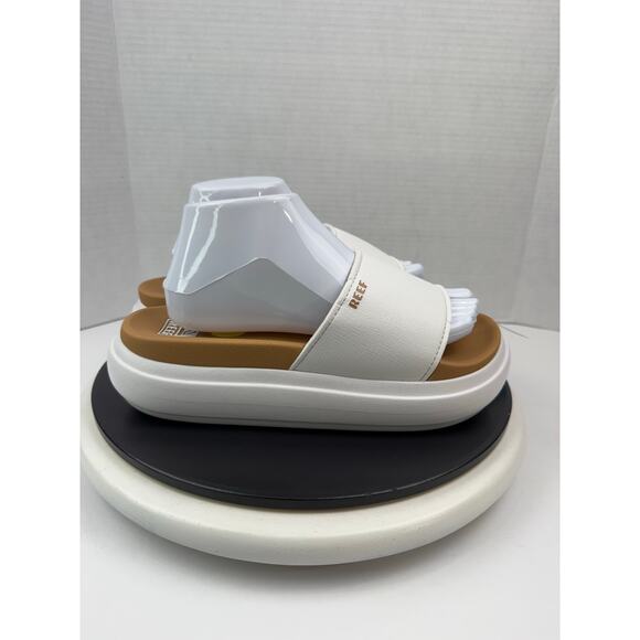 REEF Cushion Bondi Bay White Platform Slip On Slide Sandals Womens Size 9 Shoes - Picture 4 of 9